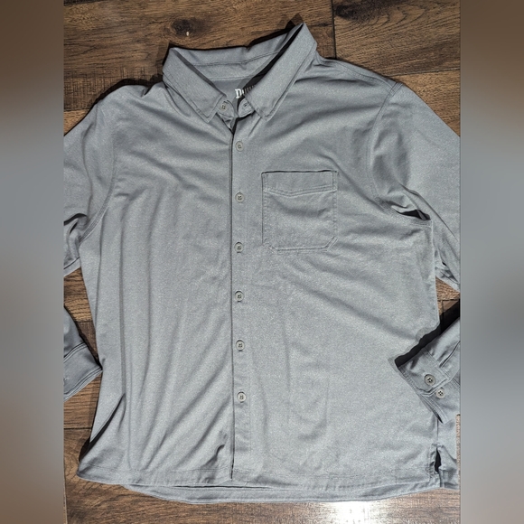 Duluth Trading Co Shirt Men's XL Button Long Sleeve Collared Gray Standard Fit - Picture 2 of 14